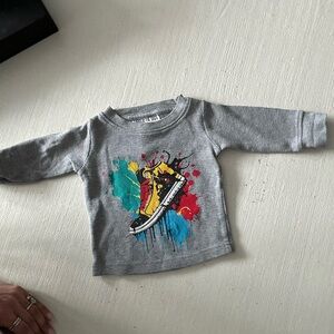 Designer Gray Waffle Knit Sneaker Graphic Kids Shirt